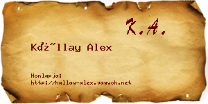 Kállay Alex névjegykártya