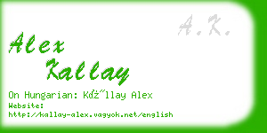 alex kallay business card